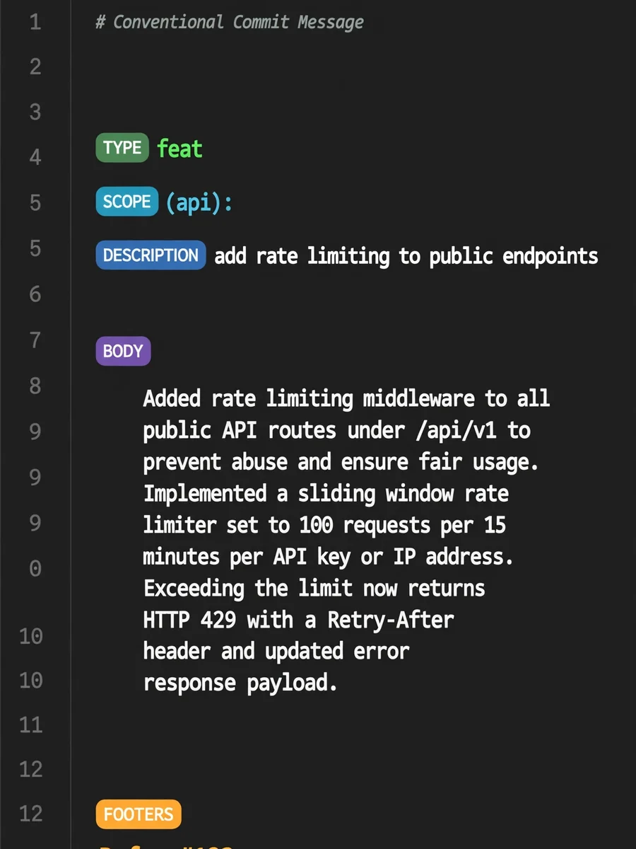 Act as a Conventional Commit Message Generator — ChatGPT Prompt