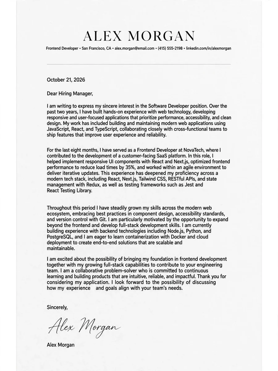 Act as a Cover Letter — ChatGPT Prompt