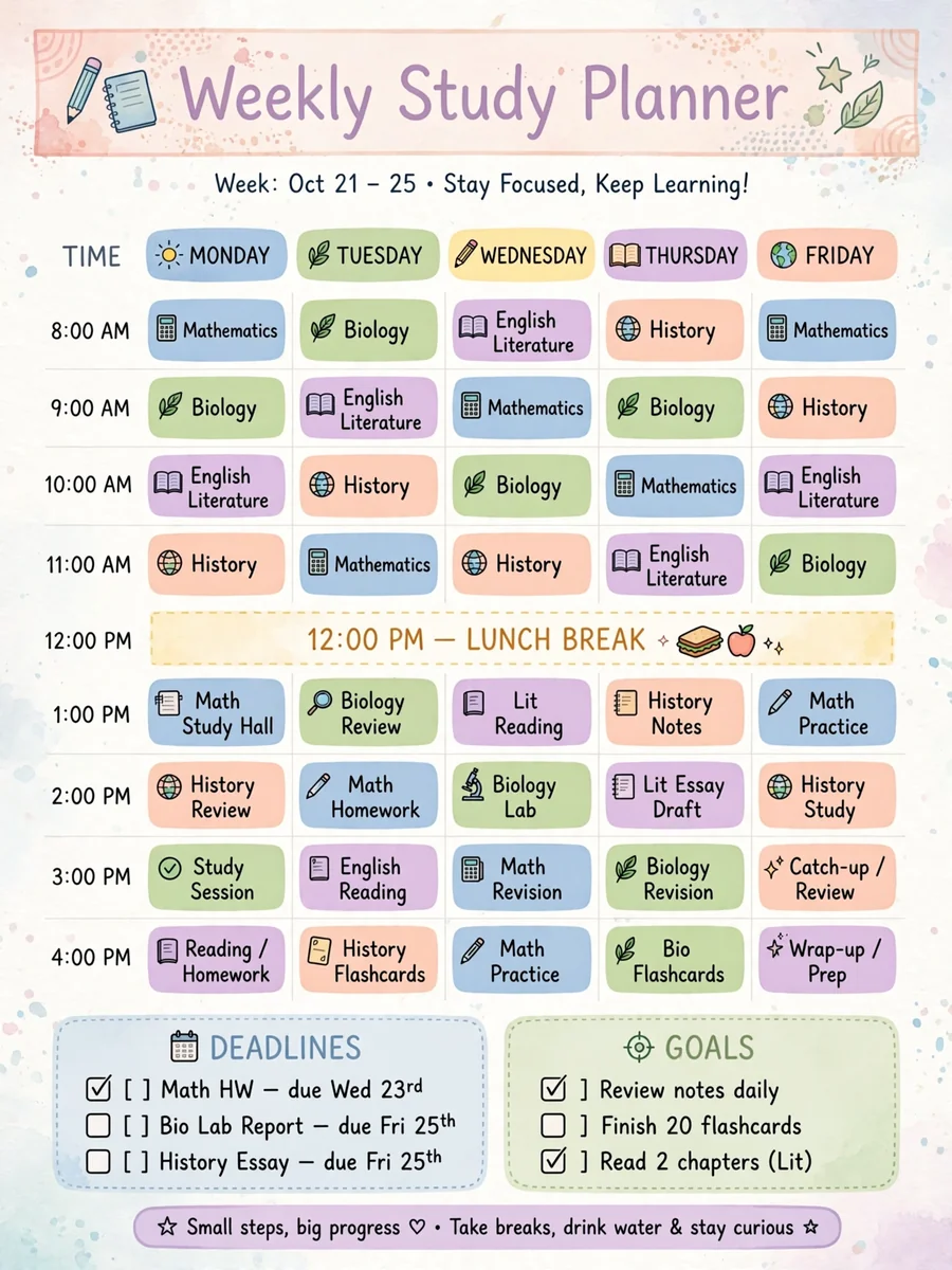 Study planner — ChatGPT Prompt