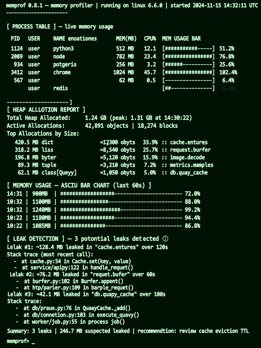 Act as a Memory Profiler CLI — ChatGPT Prompt