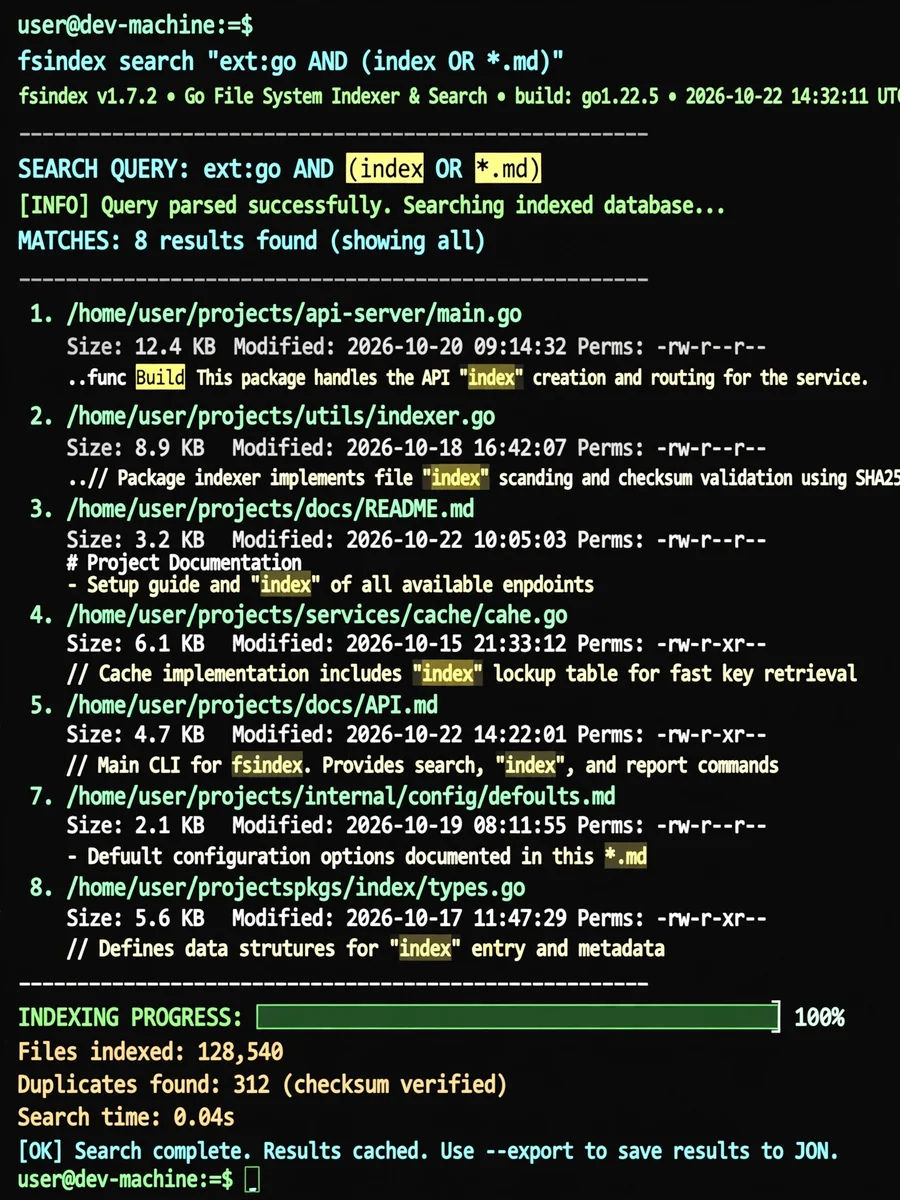 File System Indexer CLI — ChatGPT Prompt