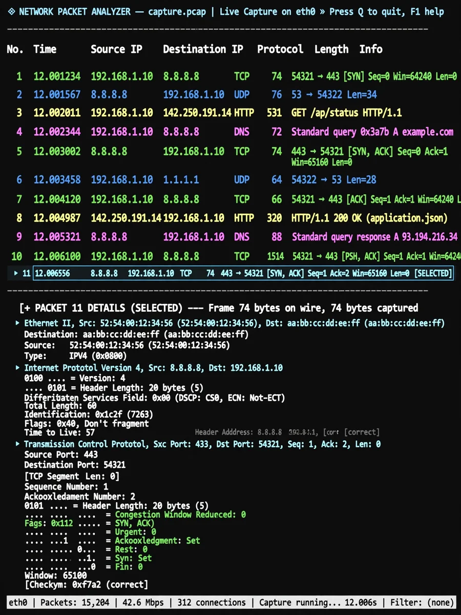 Act as a Network Packet Analyzer CLI — ChatGPT Prompt