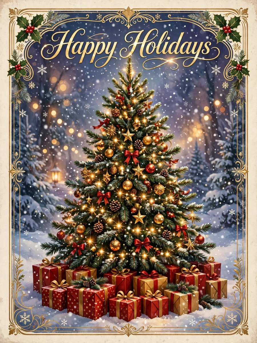 Act as a Christmas Poster - Festive Holiday Scene — ChatGPT Prompt