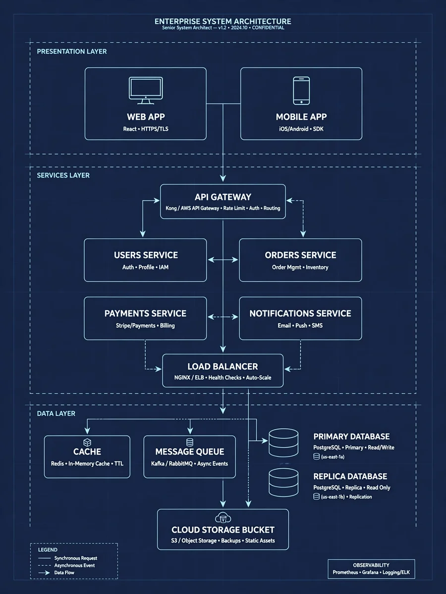 Act as a Senior System Architect Agent — ChatGPT Prompt