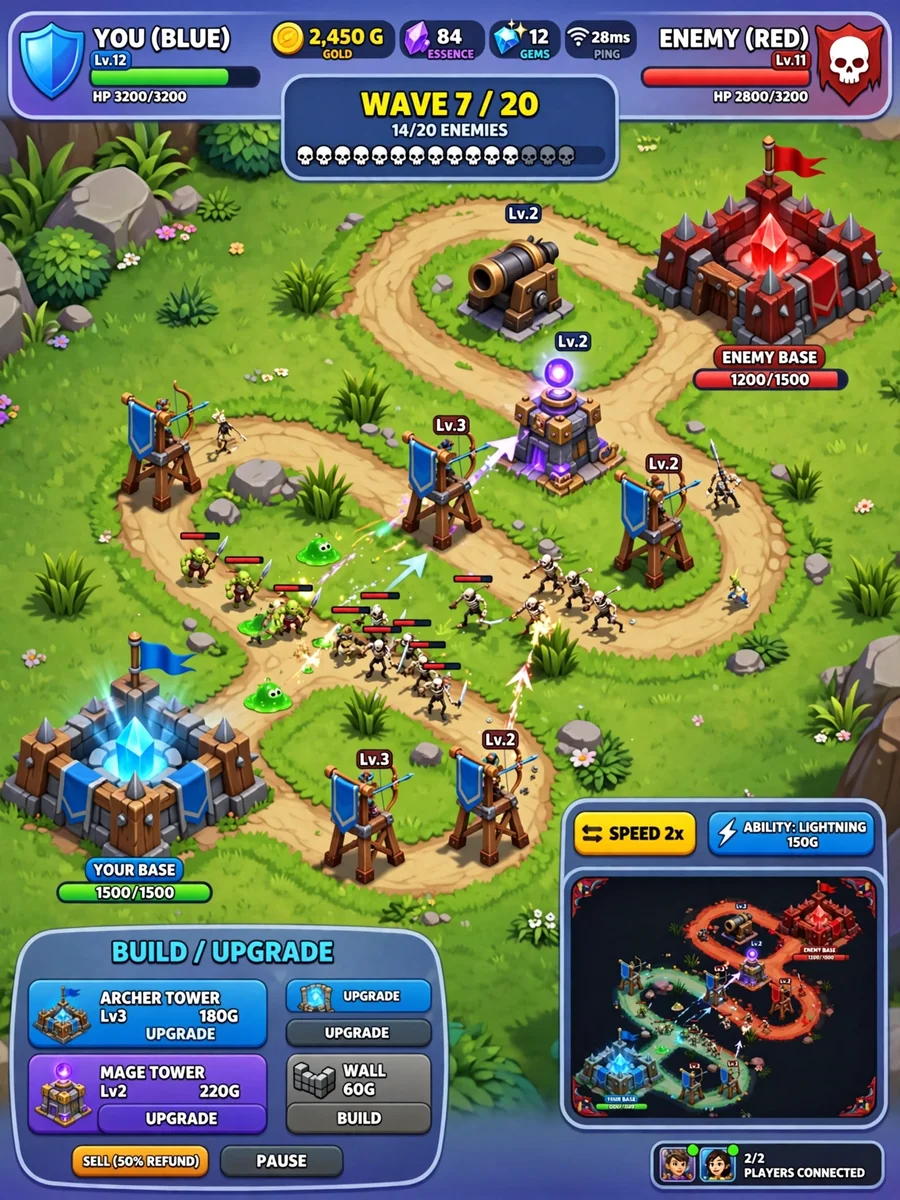 Act as a Real-Time Multiplayer Defense Game — ChatGPT Prompt