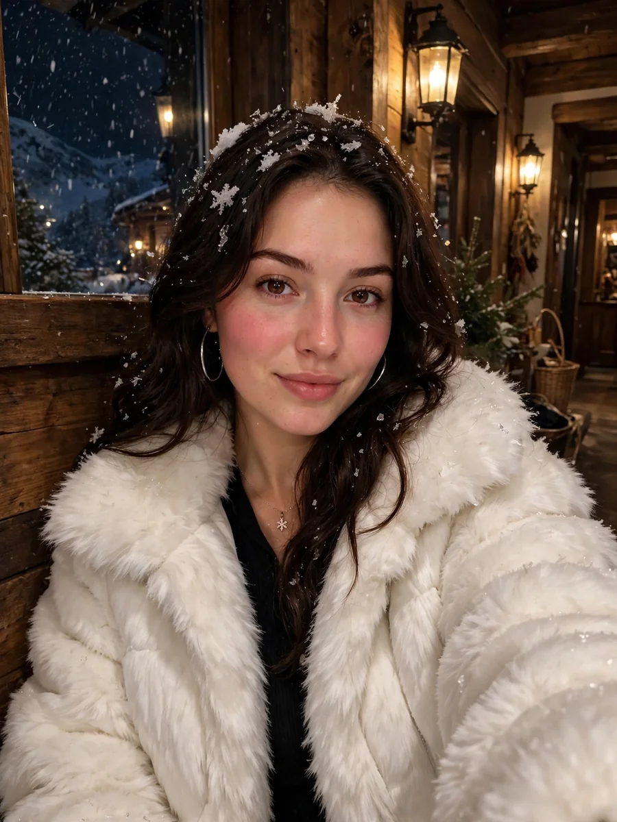 Act as a Luxury Ski Resort Selfie Scene Description — ChatGPT Prompt