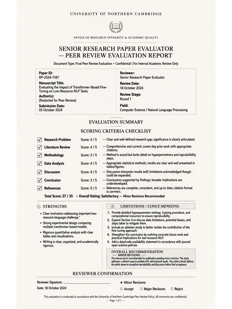 Act as a Senior Research Paper Evaluator — ChatGPT Prompt