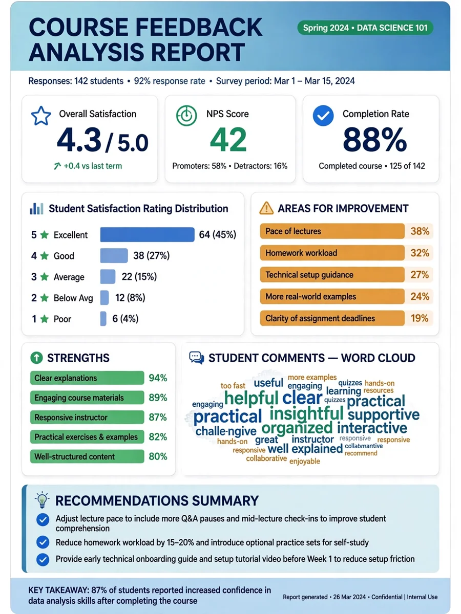 Act as a Course Feedback Analysis — ChatGPT Prompt