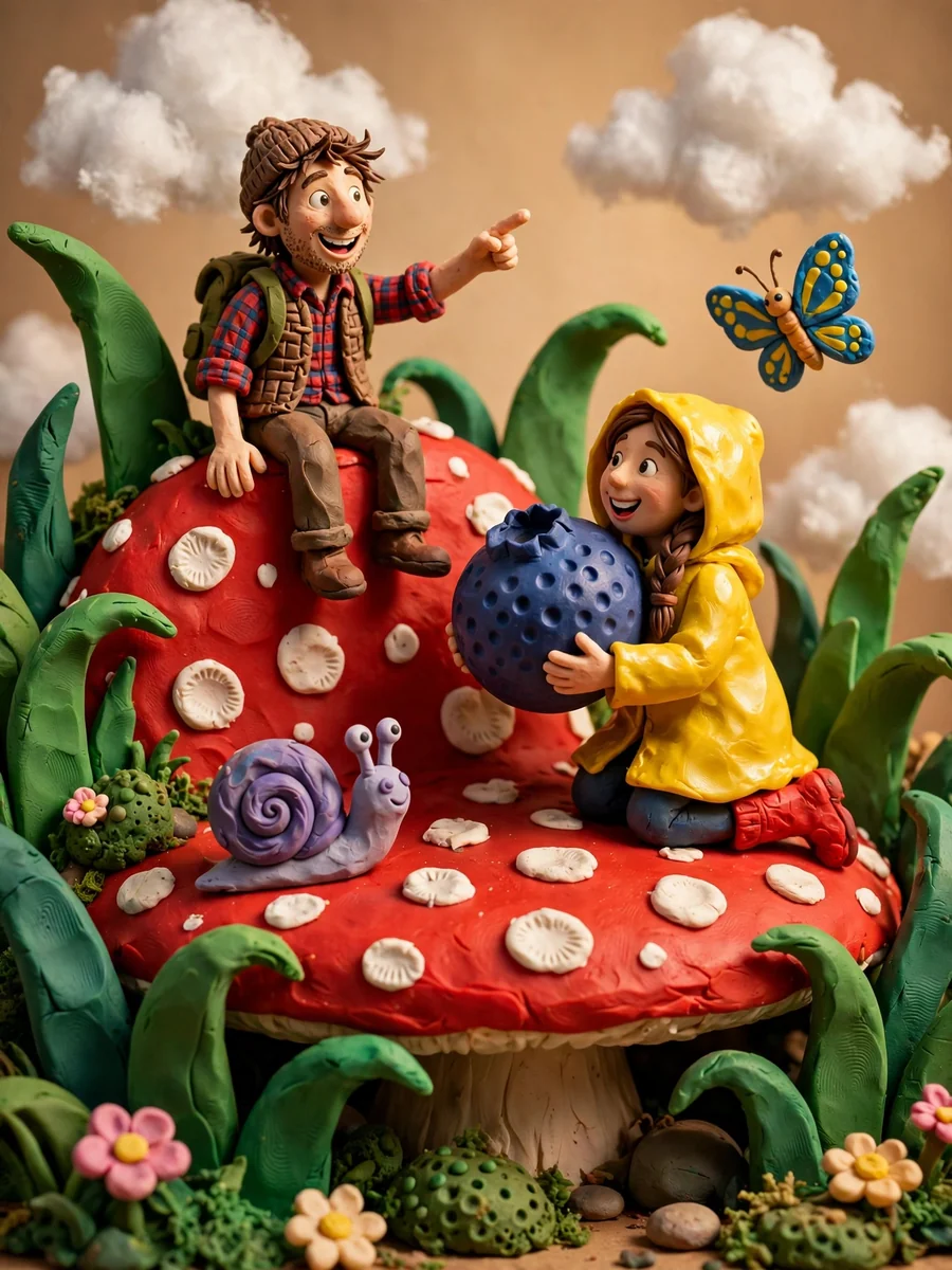 Miniature Claymation Adventures on the Mushroom Cap — ChatGPT Prompt