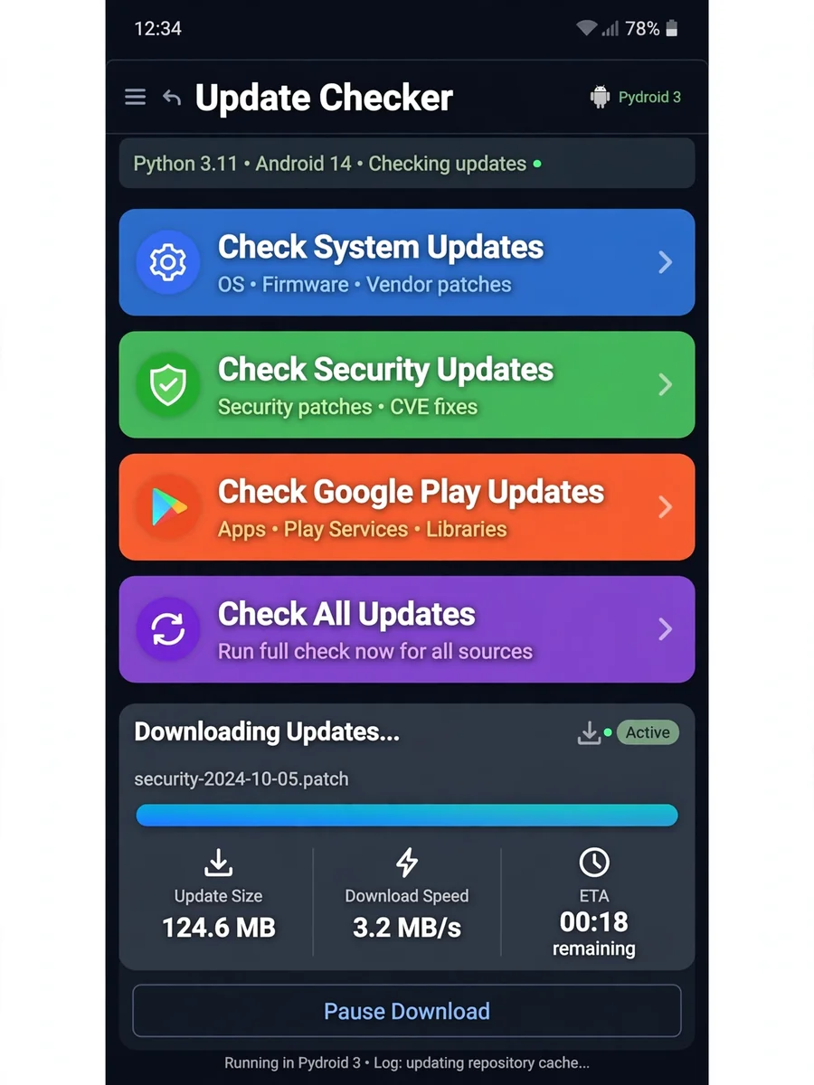 Android Update Checker Script for Pydroid 3 — ChatGPT Prompt