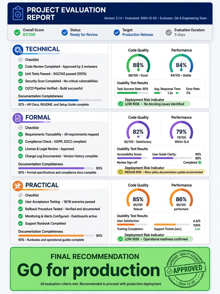Act as a Project Evaluation for Production Decision — ChatGPT Prompt