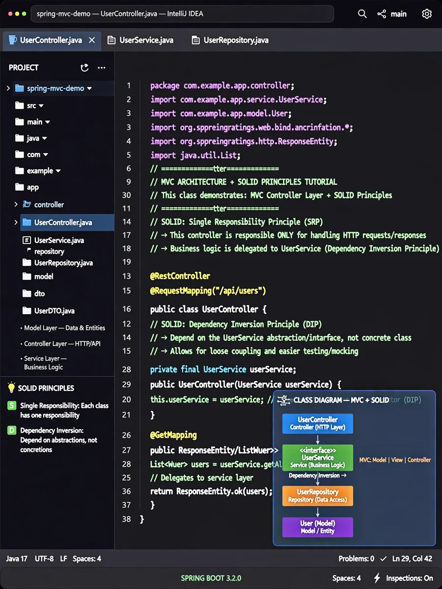 Coding Structure with MVC and SOLID Principles — ChatGPT Prompt
