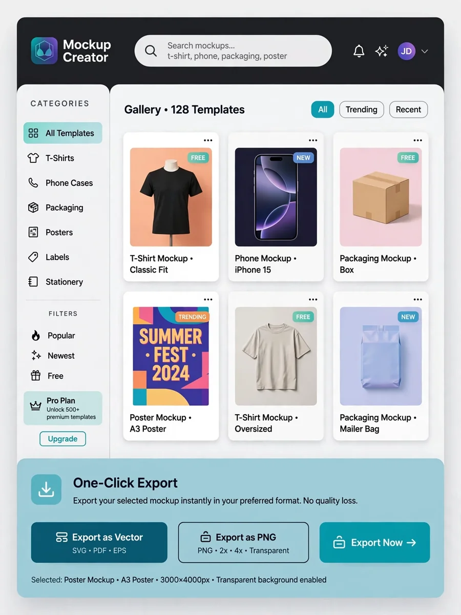 Act as an One-Click Design Mockup Creator — ChatGPT Prompt