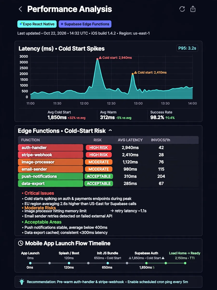 Expo + Supabase Edge Function Cold Start & Mobile Performance Analysis — ChatGPT Prompt