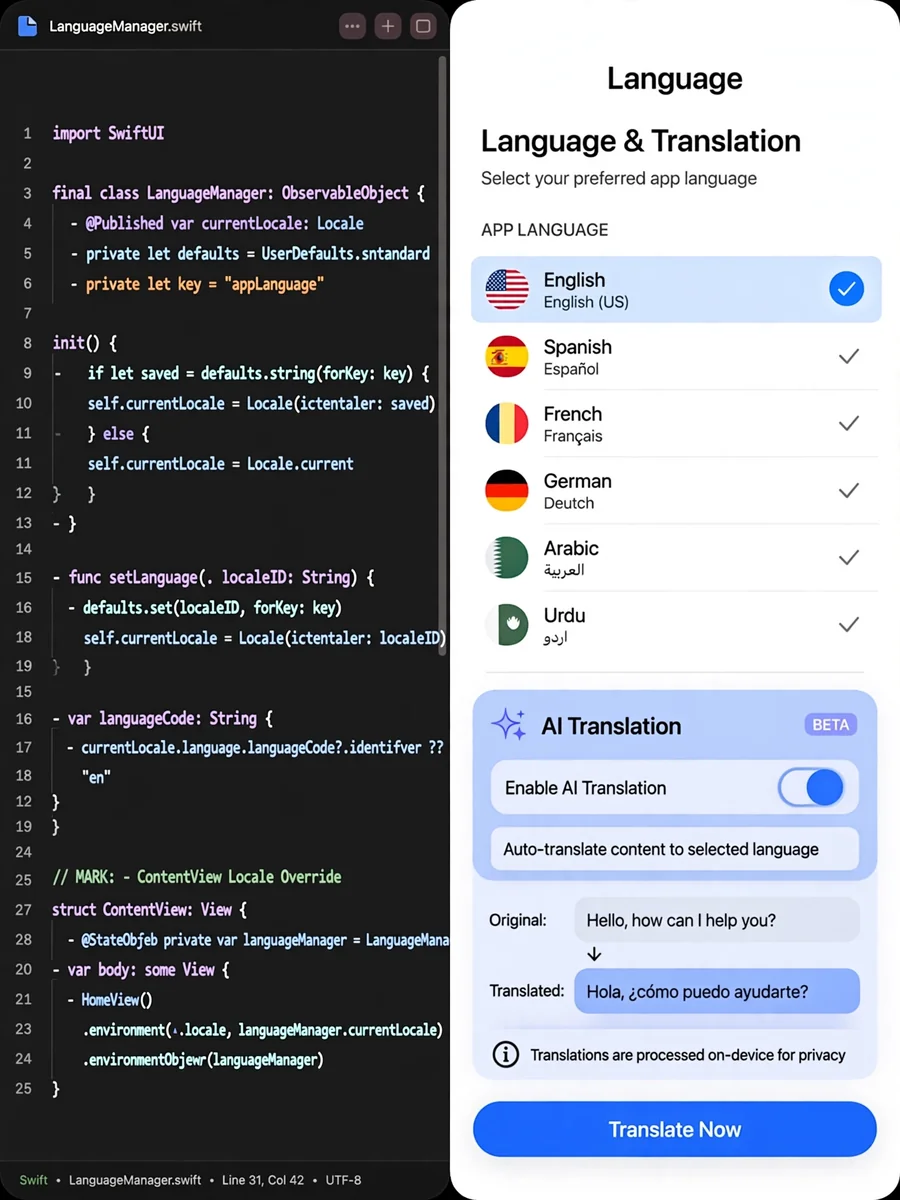 Custom Localization and AI Integration for Apps — ChatGPT Prompt