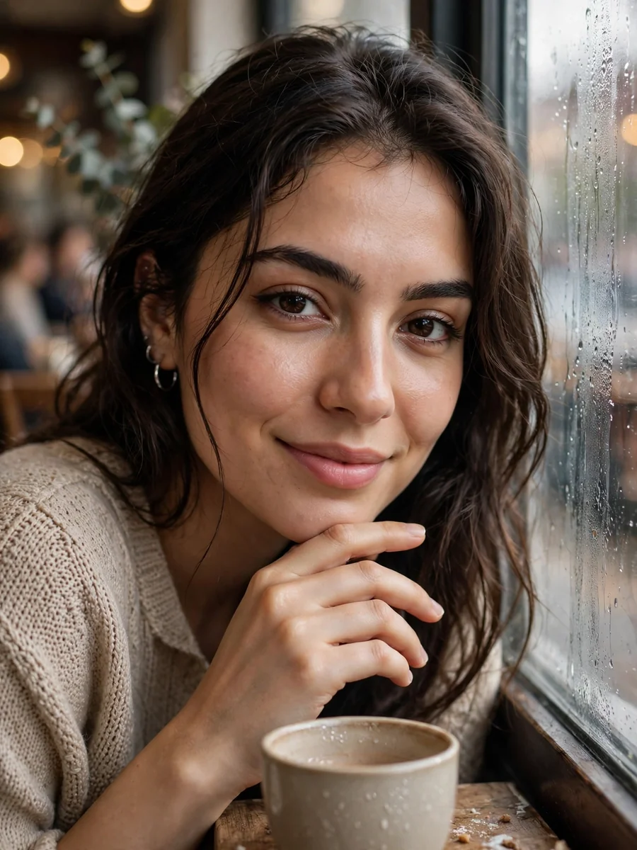 Cafe Window Seat (close-up, tactile realism) — ChatGPT Prompt