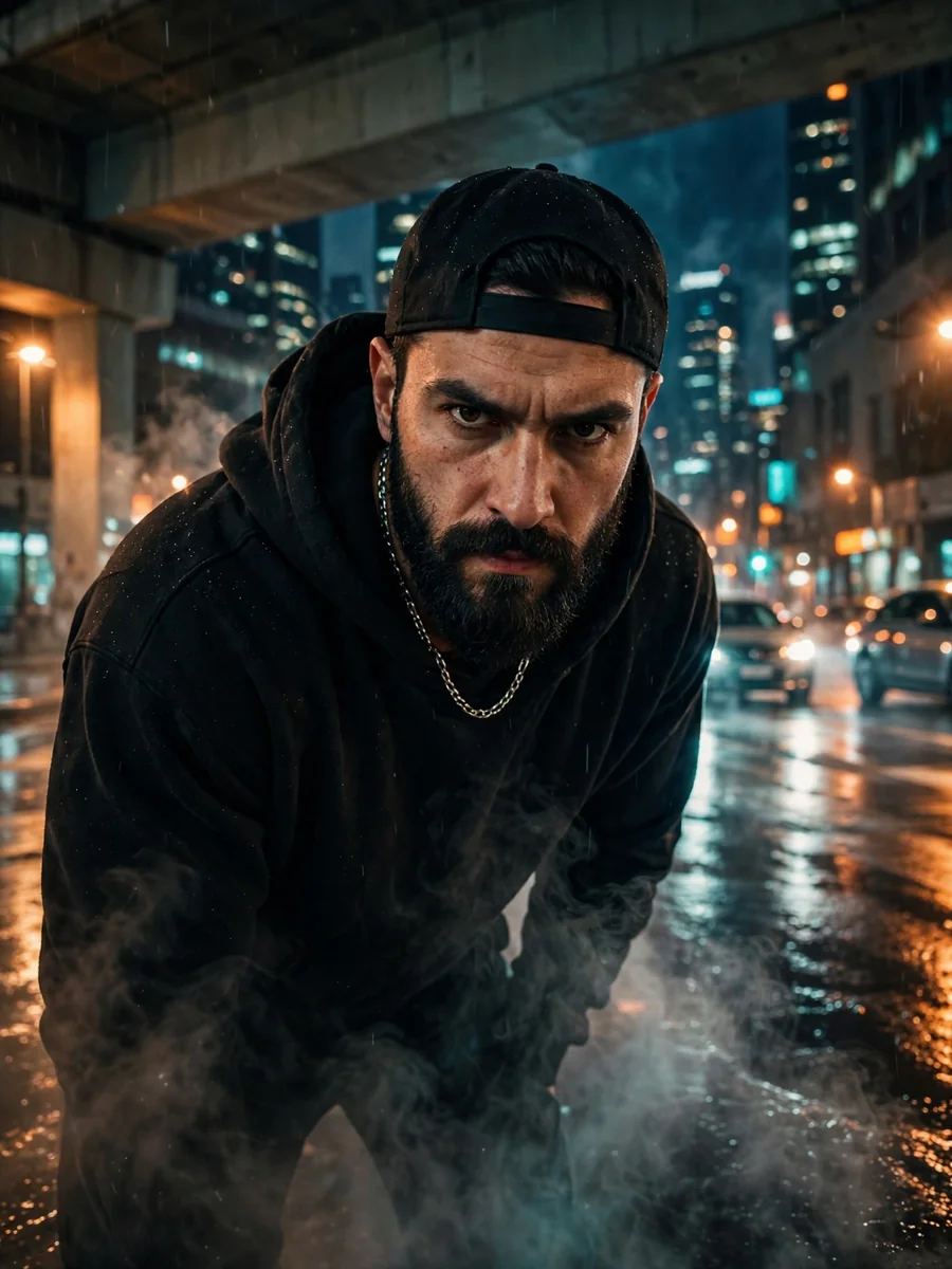 Cinematic Urban Night Portrait - Moody Streetwear Aesthetic — ChatGPT Prompt