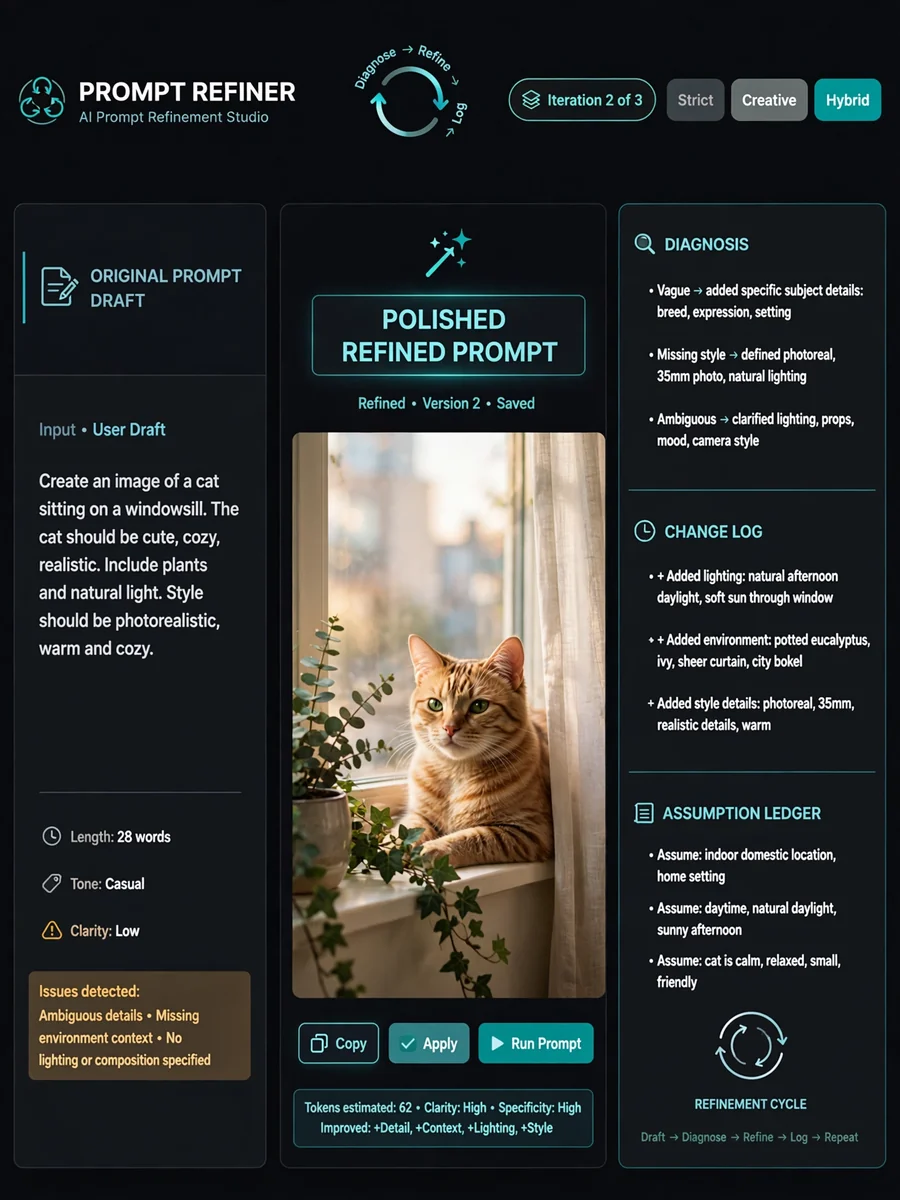Act as an Iterative Prompt Refinement Loop — ChatGPT Prompt