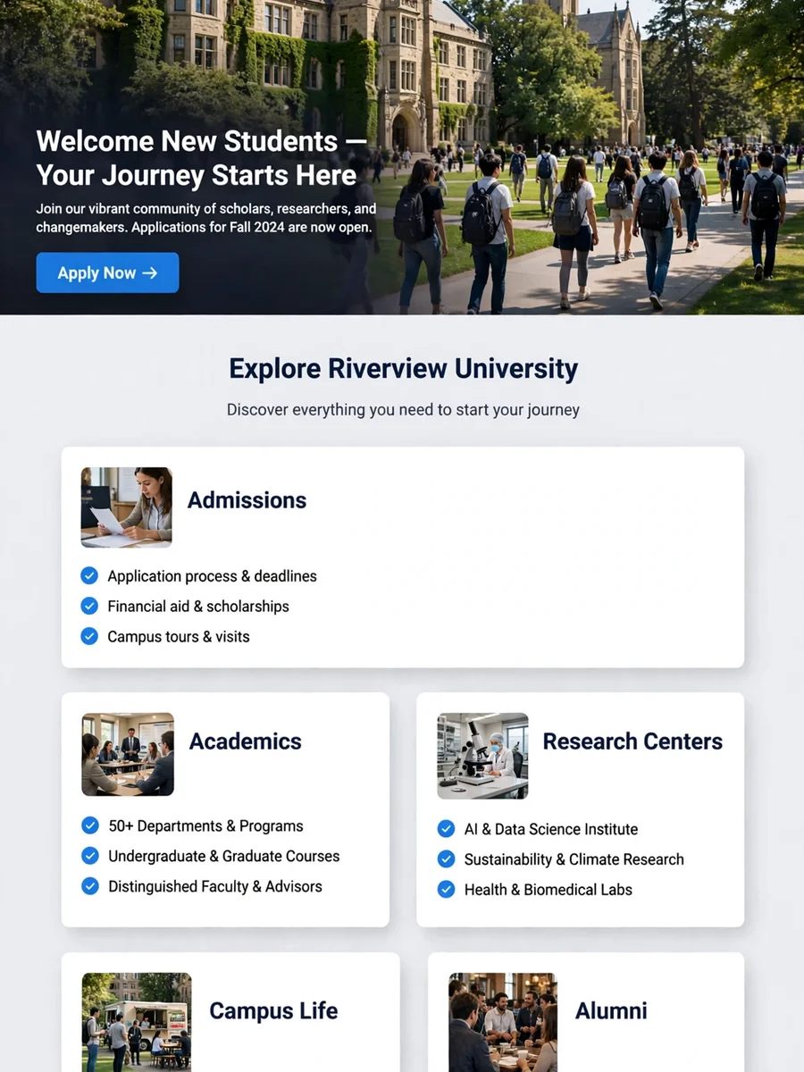 Act as a "University Website Section Designer" — ChatGPT Prompt