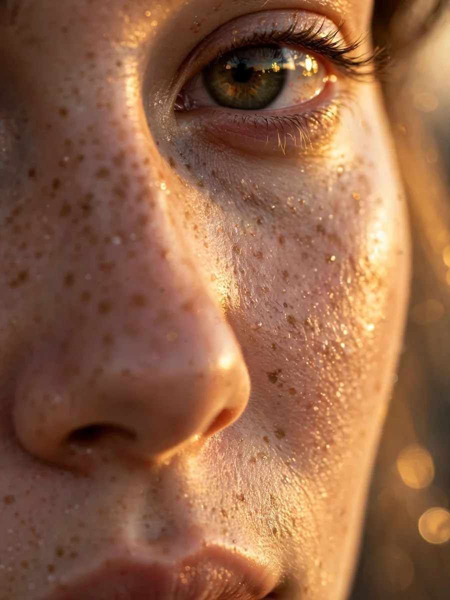 Extreme Close-up Macro Photography of a Young Woman's Face — ChatGPT Prompt
