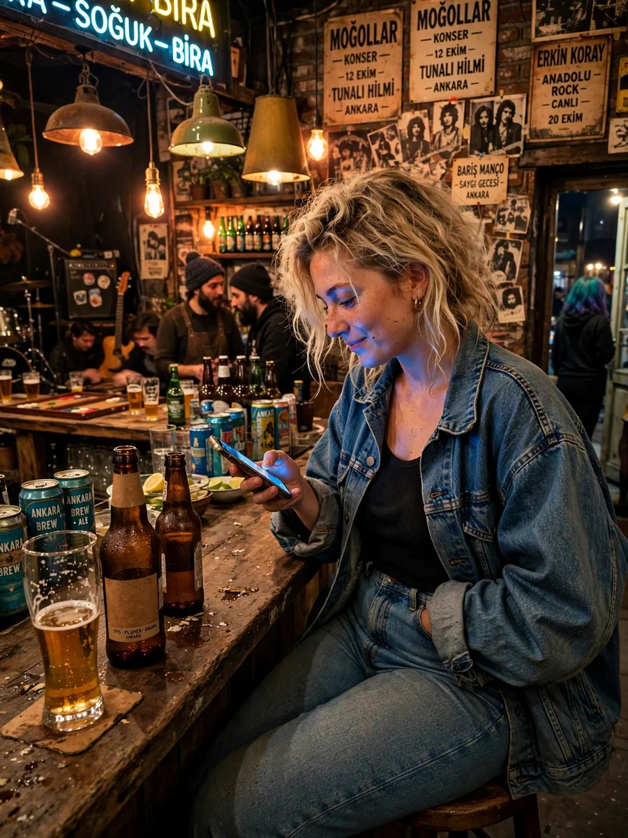 Act as an Ultra-Realistic Ankara Indie Bar Scene Description — ChatGPT Prompt