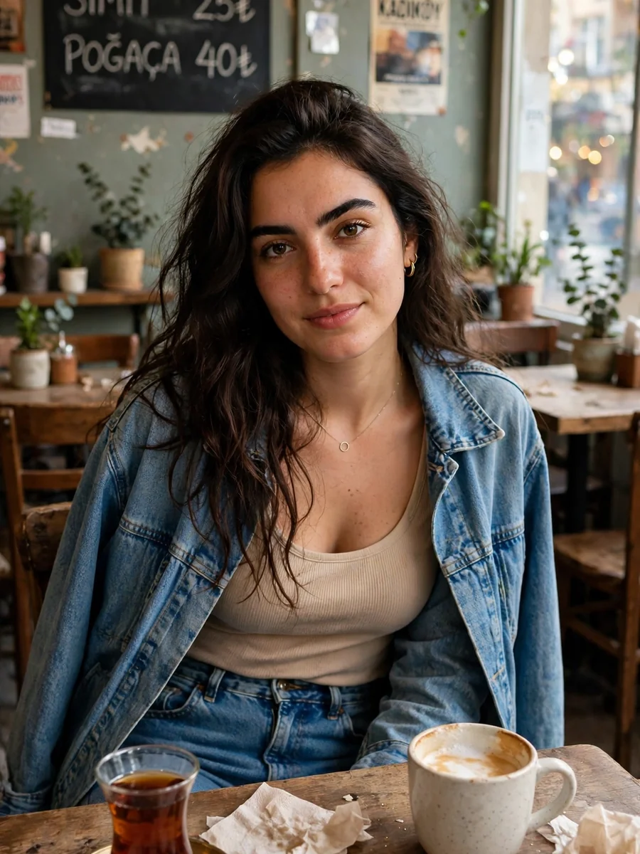 Ultra Realistic Candid Photo of a Turkish Woman in Istanbul Café — ChatGPT Prompt