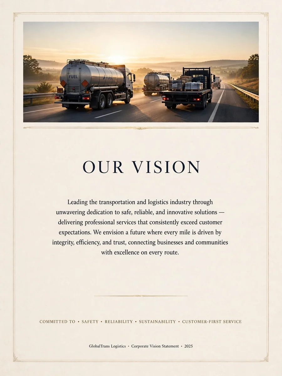 Act as a Professional Vision Statement for Transportation Company — ChatGPT Prompt
