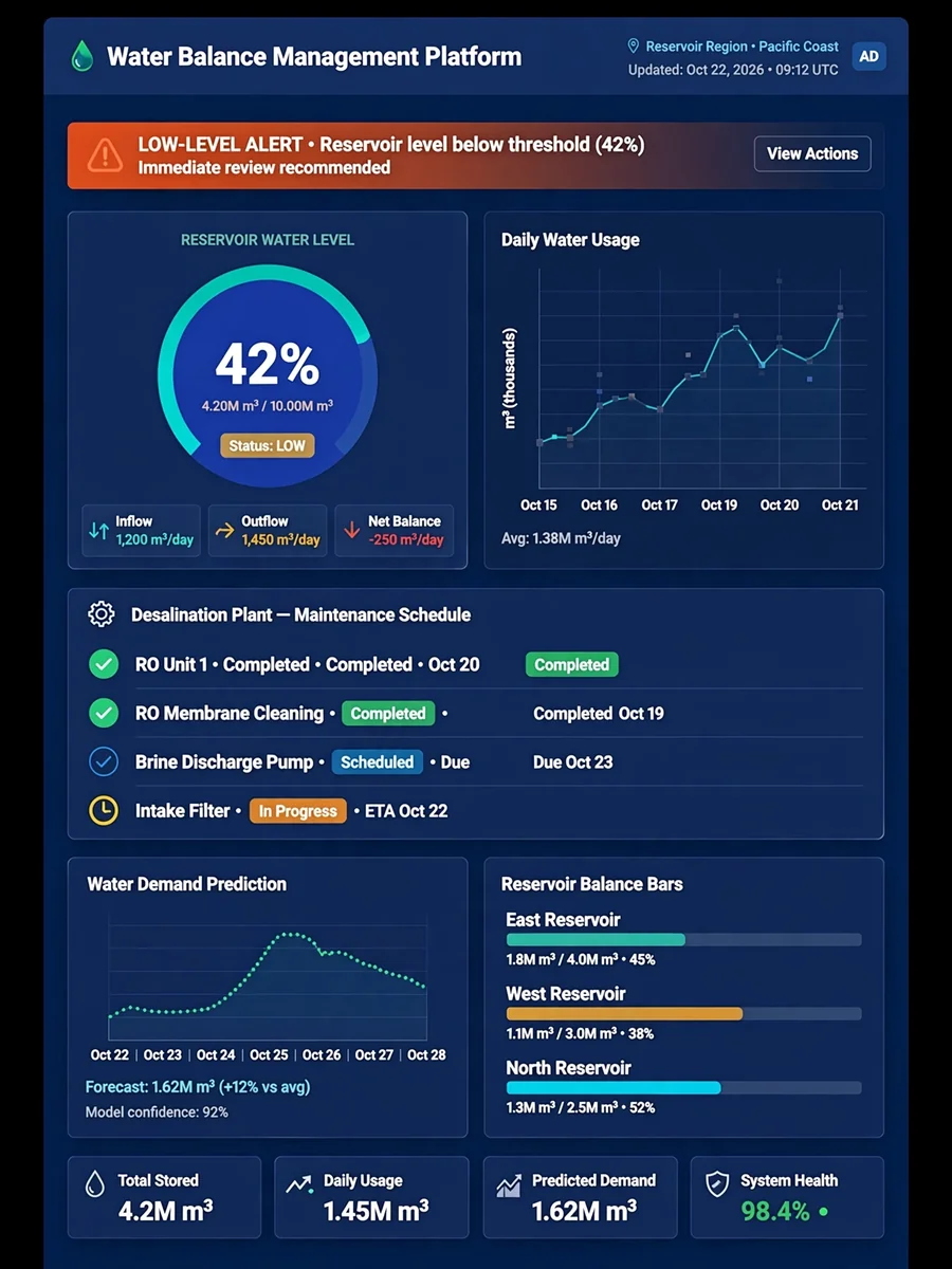 Act as a Water Balance Management Platform Design — ChatGPT Prompt
