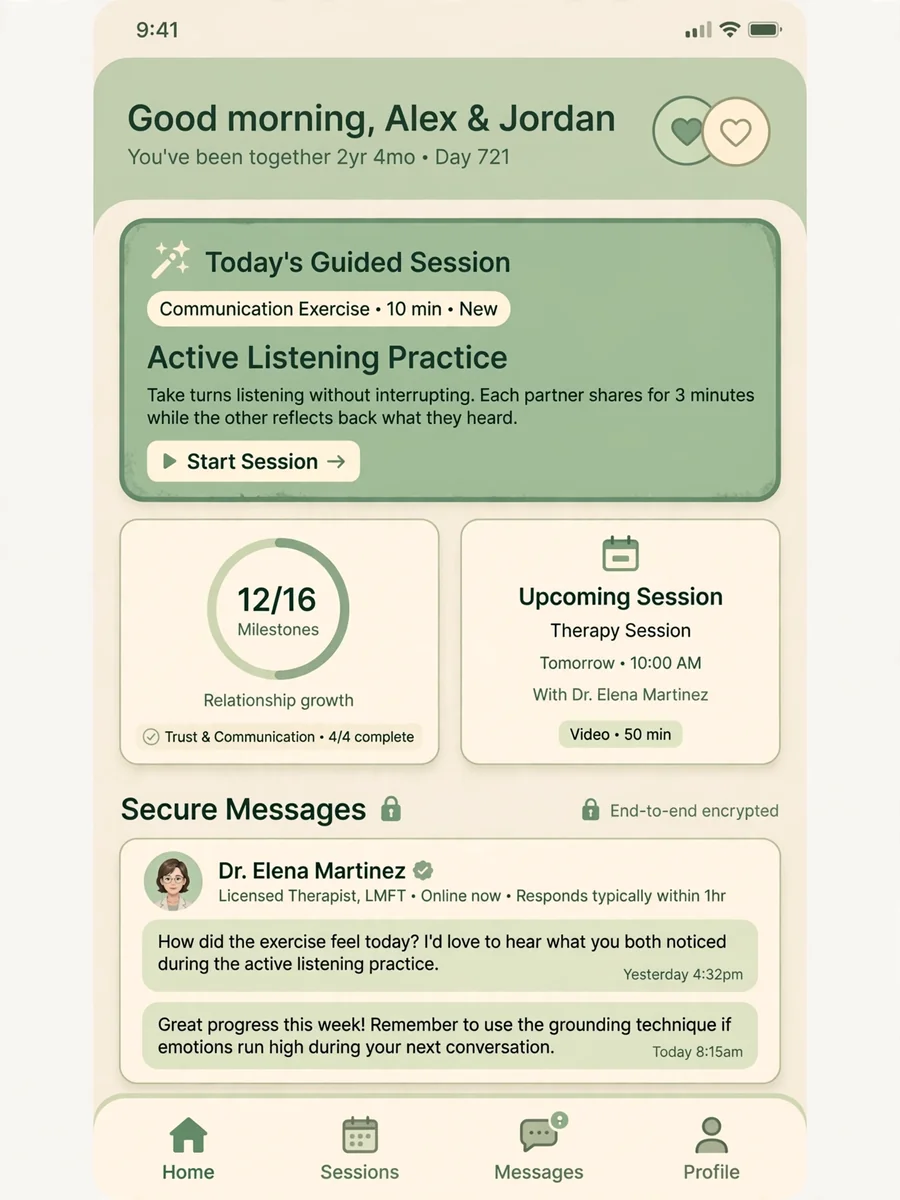Act as a Couples Therapy App Development Guide — ChatGPT Prompt