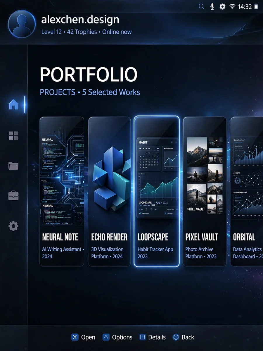 Create a PS5-themed Portfolio — ChatGPT Prompt