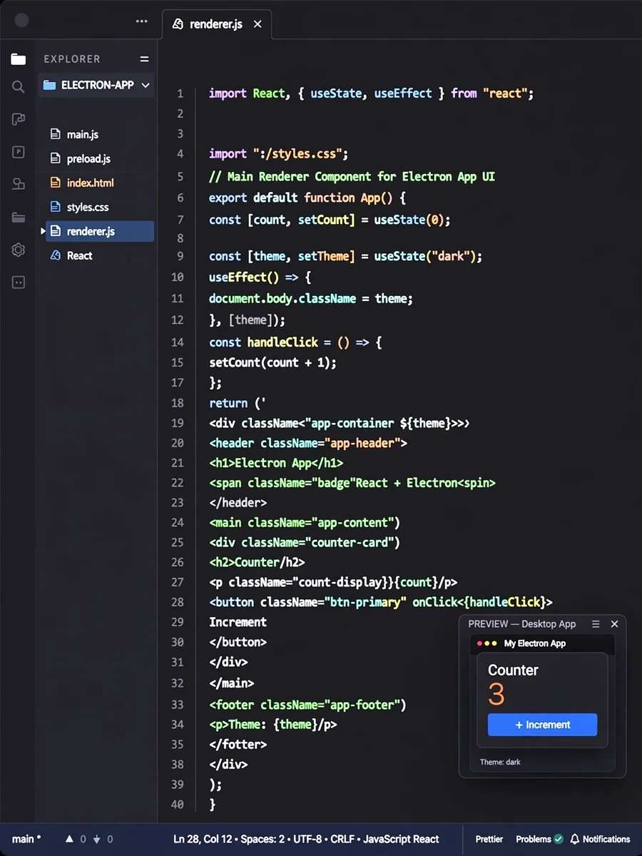 Act as an Electron Frontend Developer — ChatGPT Prompt