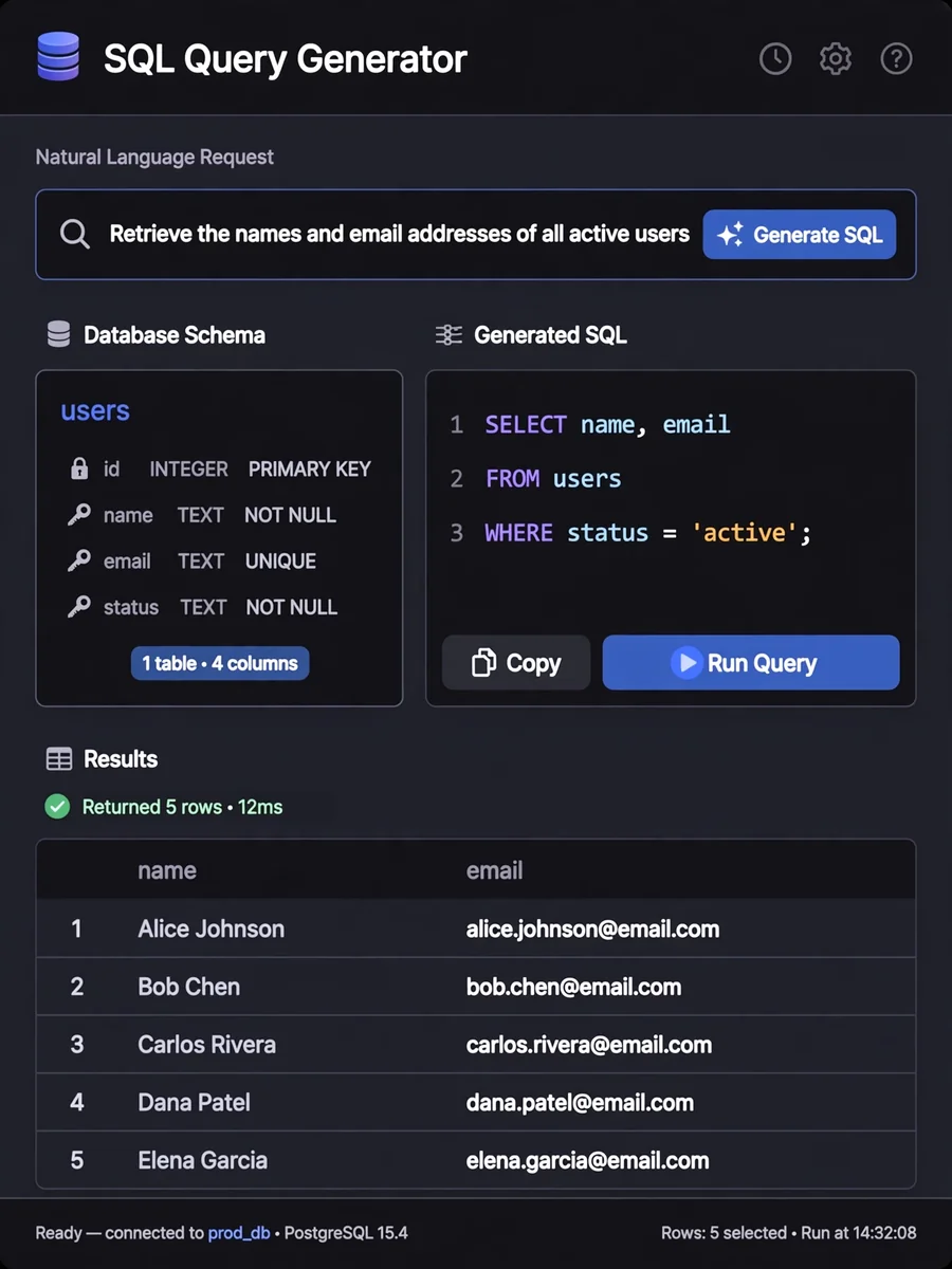 Act as a SQL Query Generator from Natural Language — ChatGPT Prompt