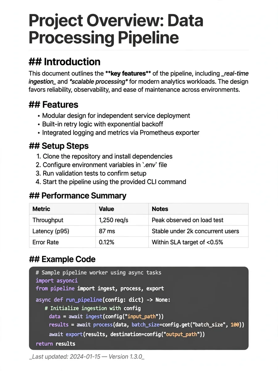 Convert PDF to Markdown — ChatGPT Prompt