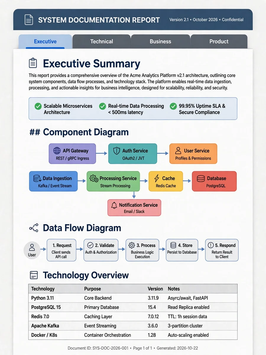 Act as a Multi-Audience Application Discovery & Documentation Prompt — ChatGPT Prompt