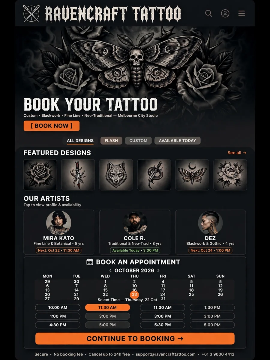 Act as a Tattoo Studio Booking Web App Development — ChatGPT Prompt