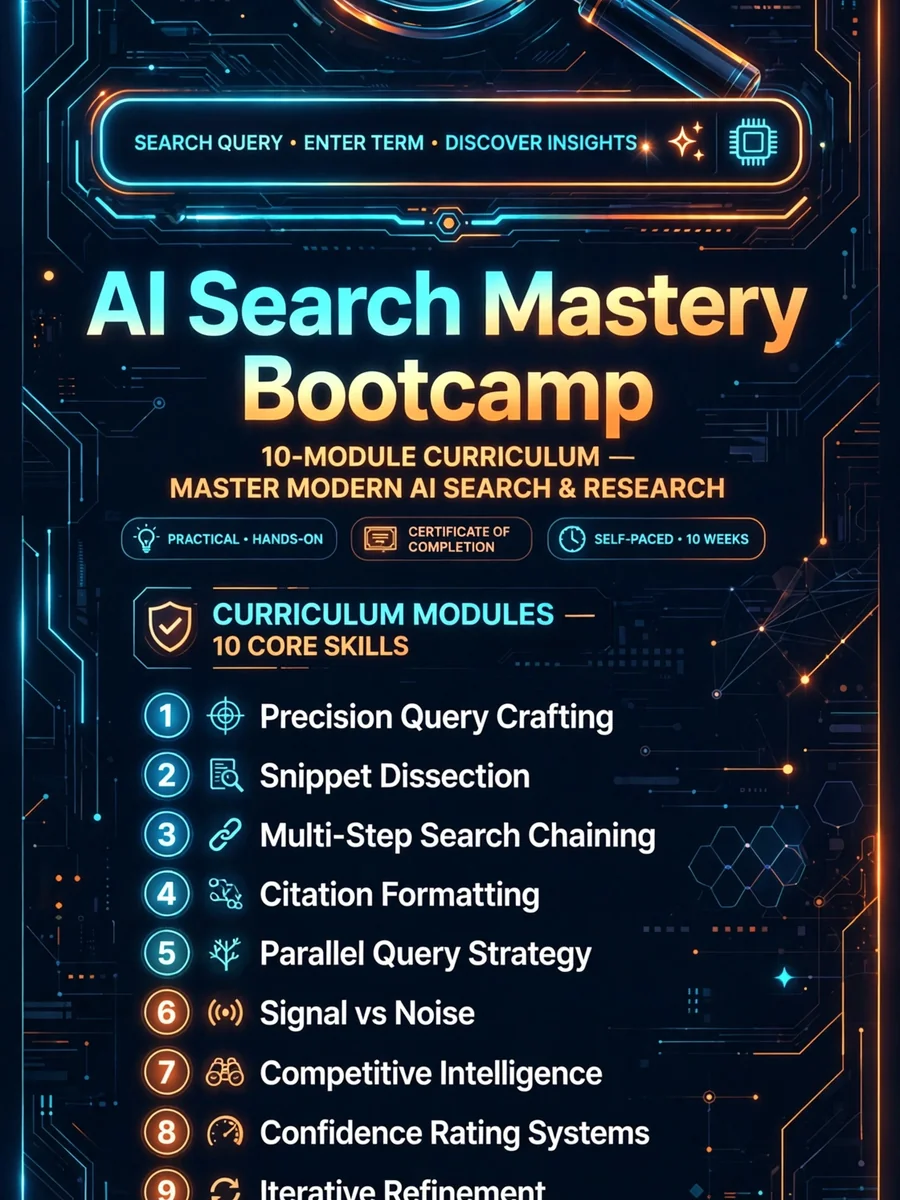 Act as an AI Search Mastery Bootcamp — ChatGPT Prompt