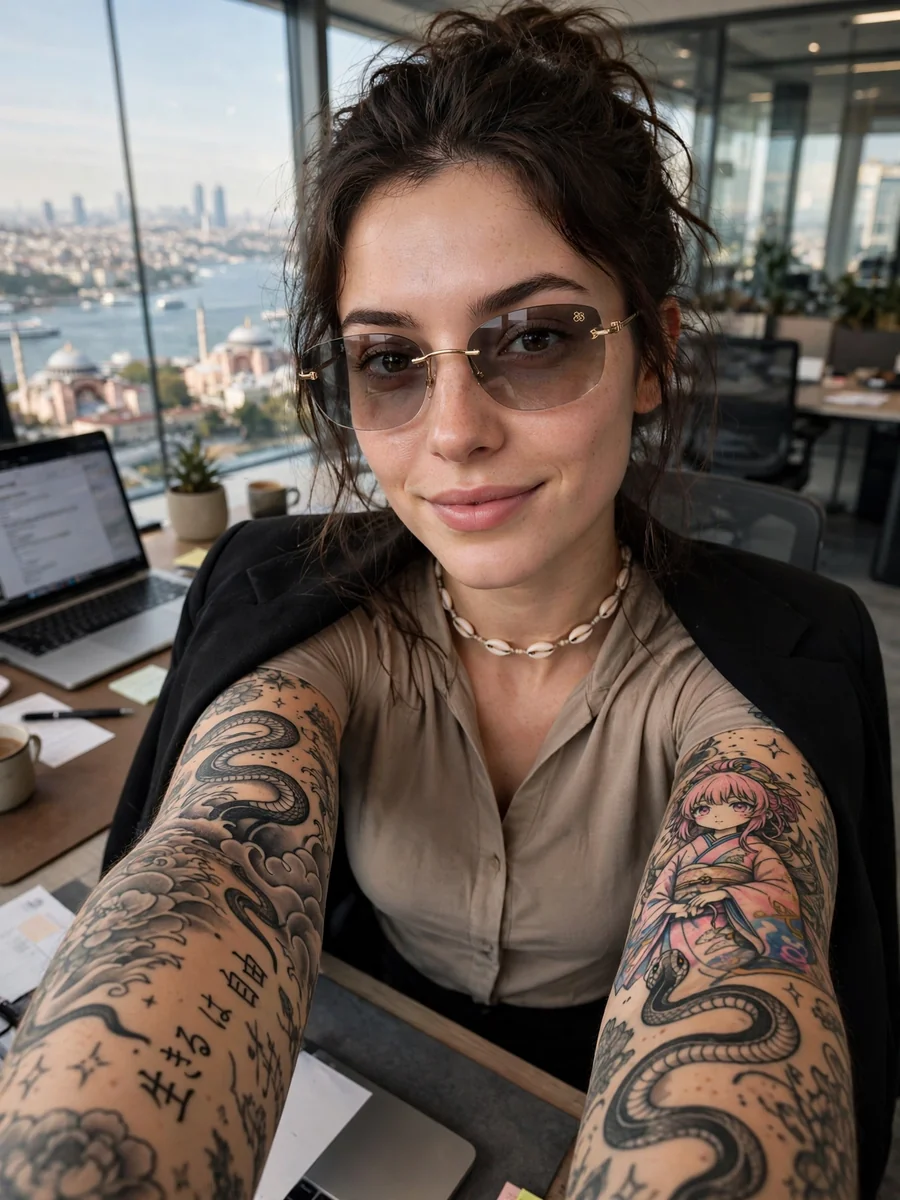 Modern Plaza Office Selfie — Corporate Aesthetic in Istanbul — ChatGPT Prompt