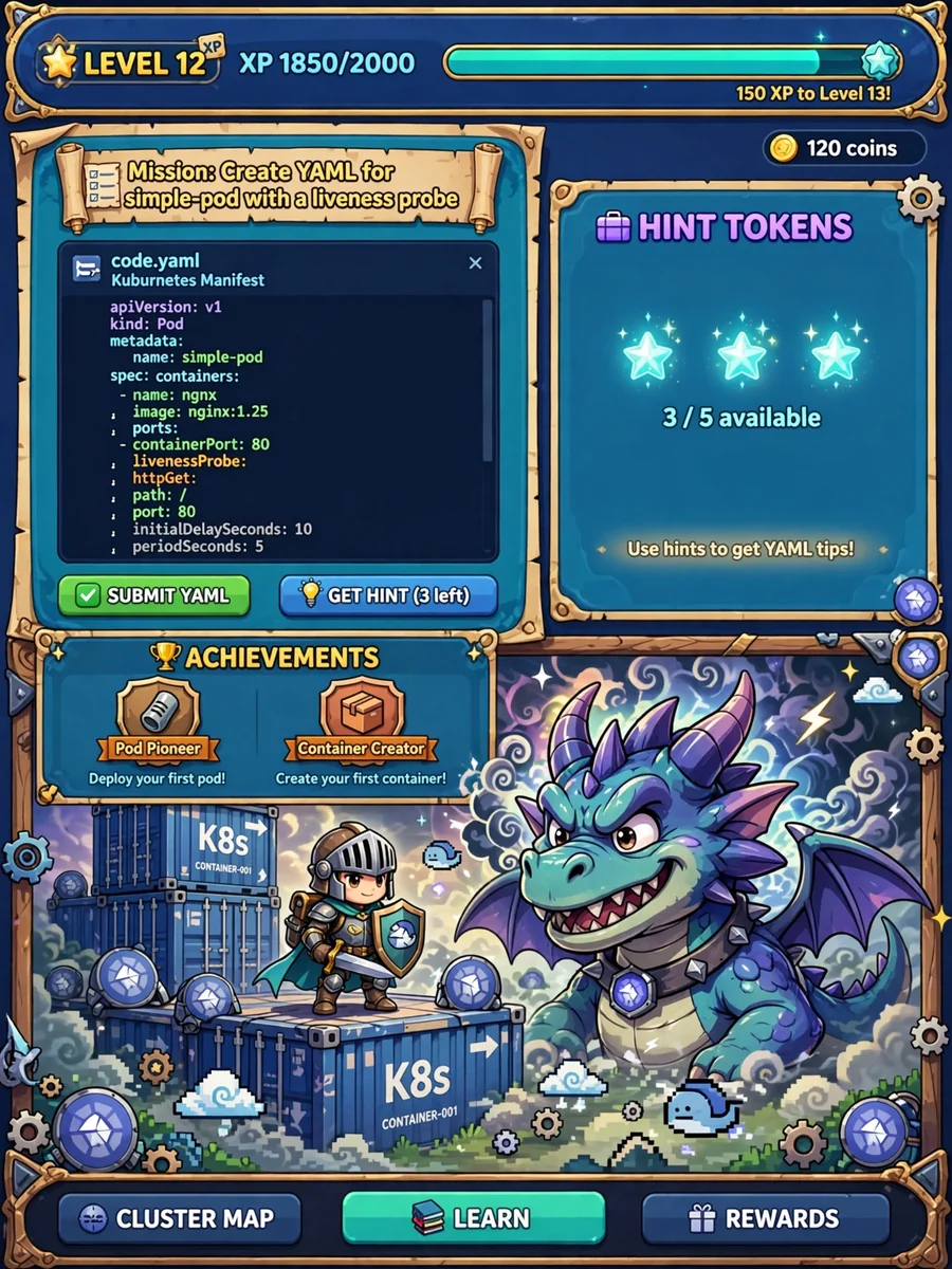 Act as a Kubernetes & Docker RPG Learning Engine — ChatGPT Prompt