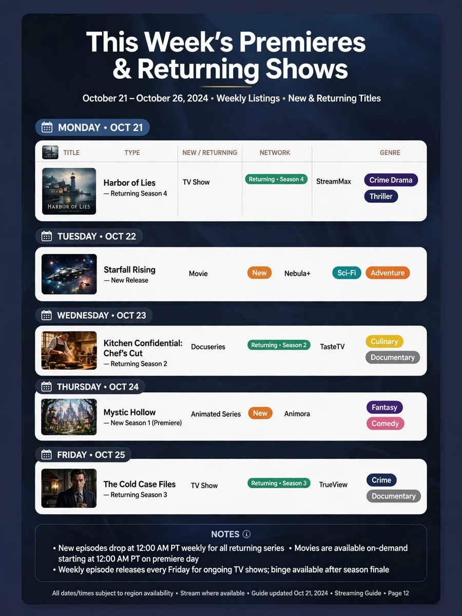 Act as a TV Premiere Weekly Listing Prompt — ChatGPT Prompt