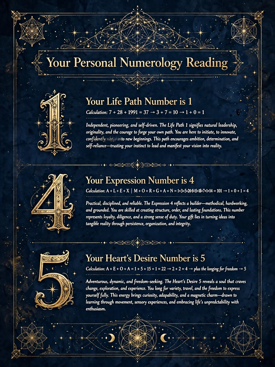 Act as a Personalized Numerology Reading — ChatGPT Prompt