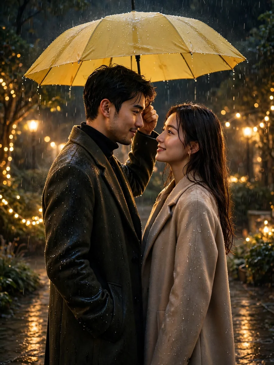 Ultra-Photorealistic Romantic Cinematic Scene in the Rain — ChatGPT Prompt