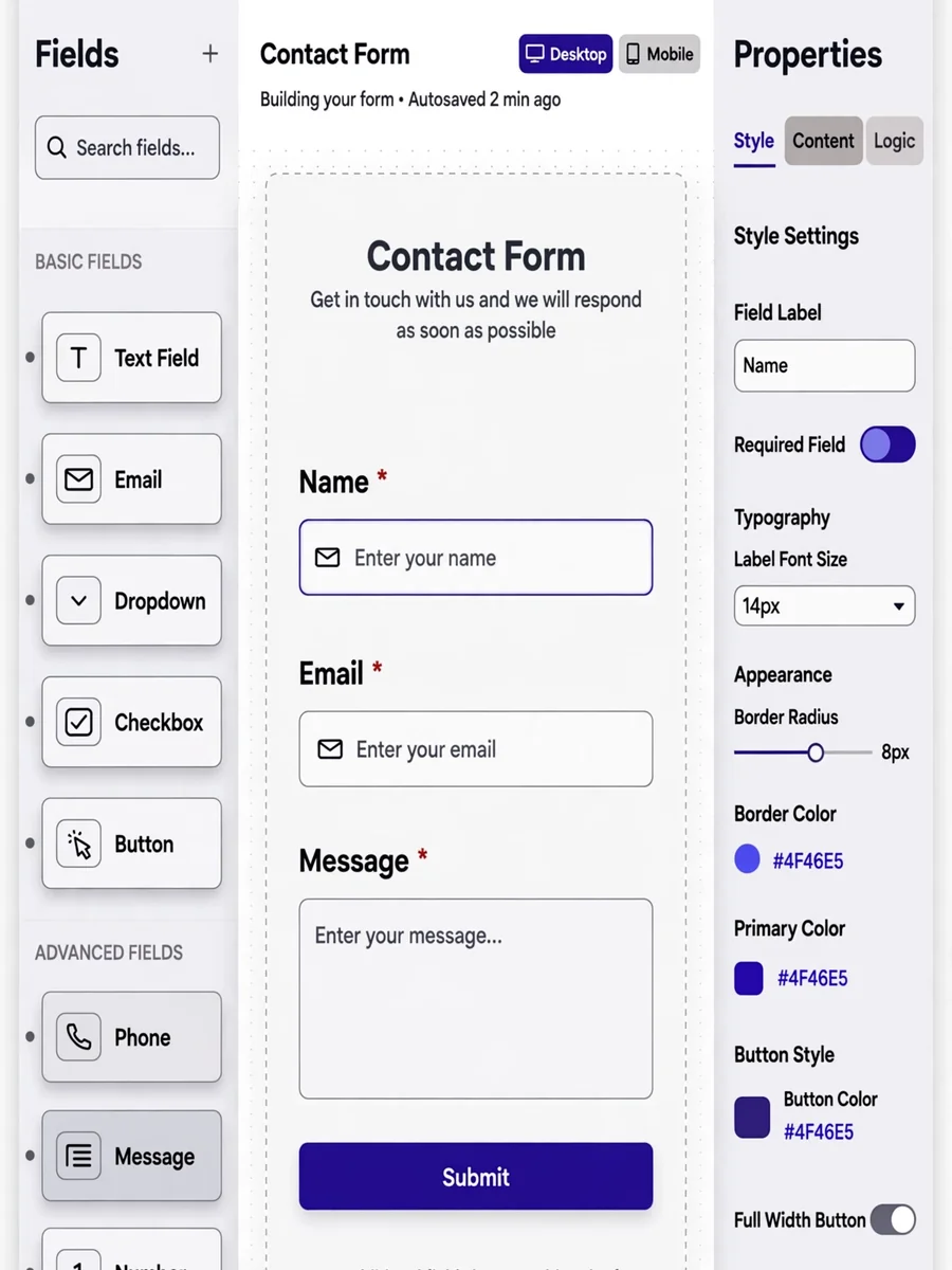 Act as a Personal Form Builder App Design — ChatGPT Prompt