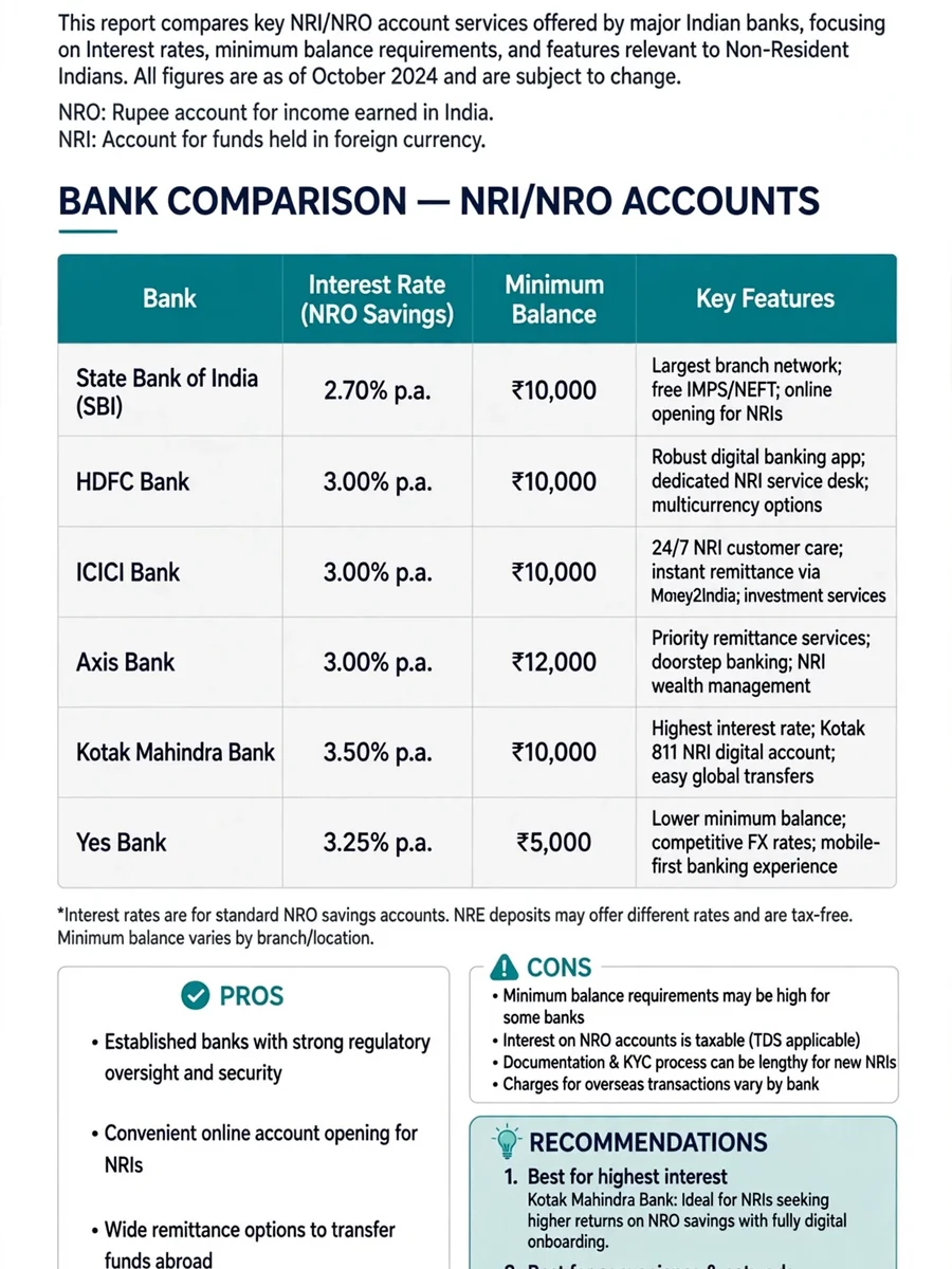 Research NRI/NRO Account Services in India — ChatGPT Prompt