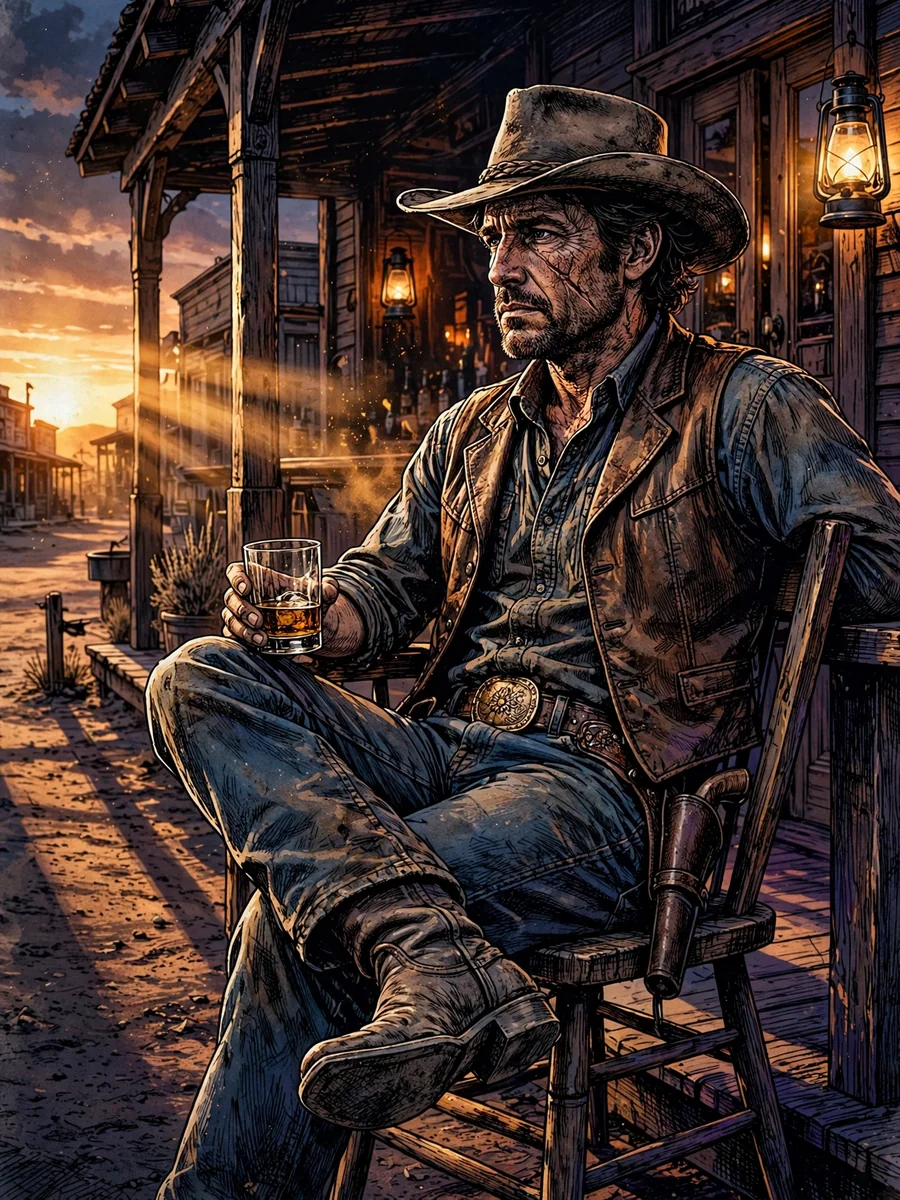 Cinematic Ink & Color Illustration Generator — Gary Frank Style — ChatGPT Prompt