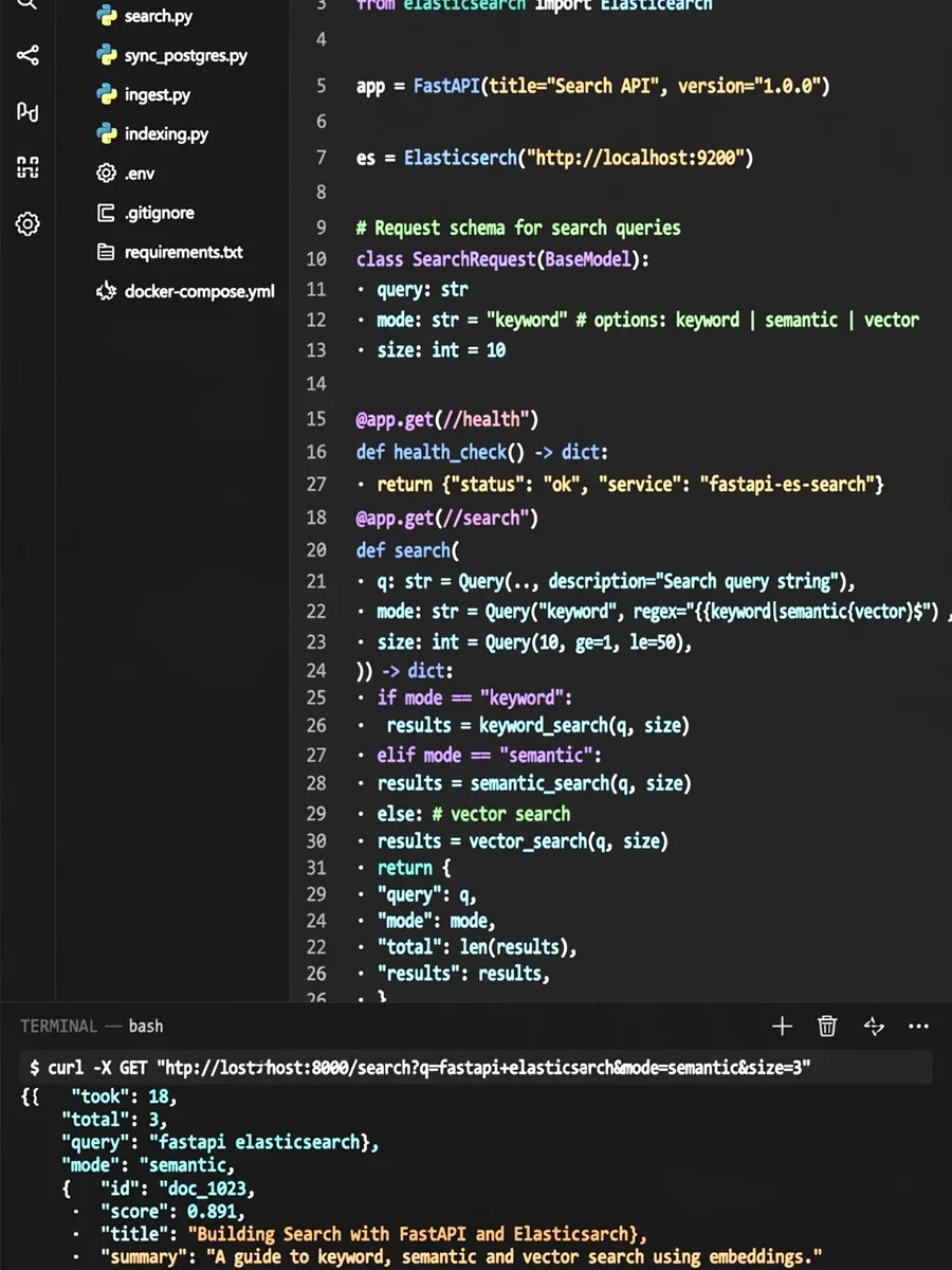 Creating a Comprehensive Elasticsearch Search Project with FastAPI — ChatGPT Prompt