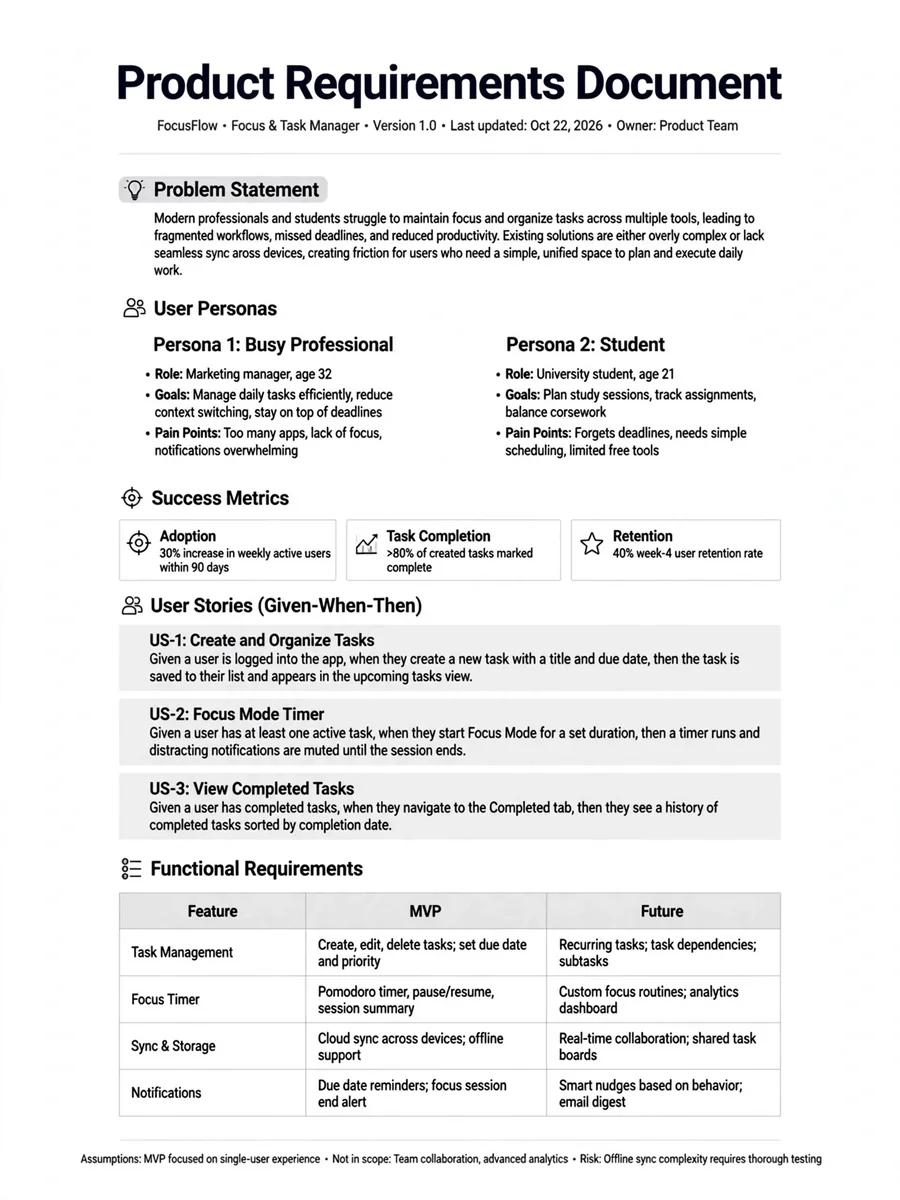 Act as a PRD — ChatGPT Prompt