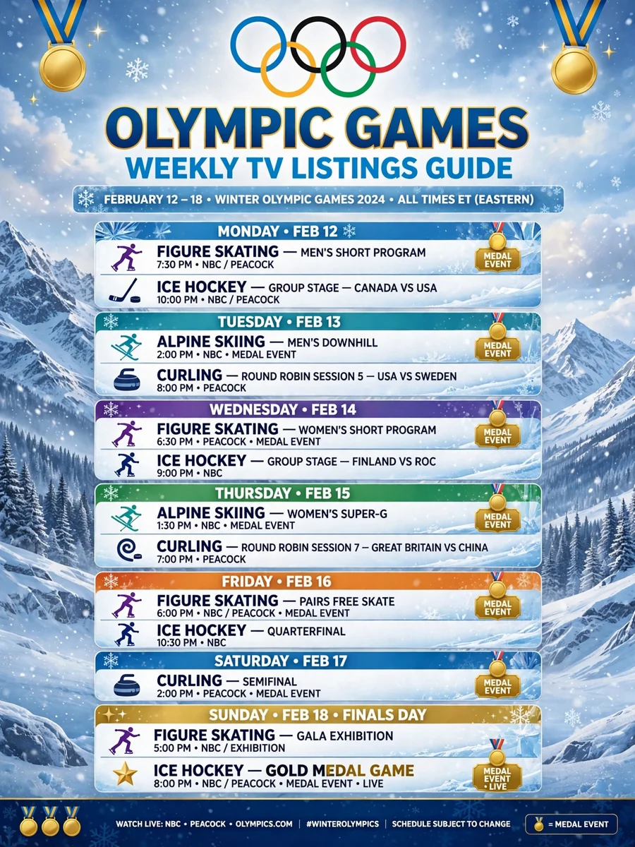 Act as an Olympic Games Events Weekly Listings Prompt — ChatGPT Prompt