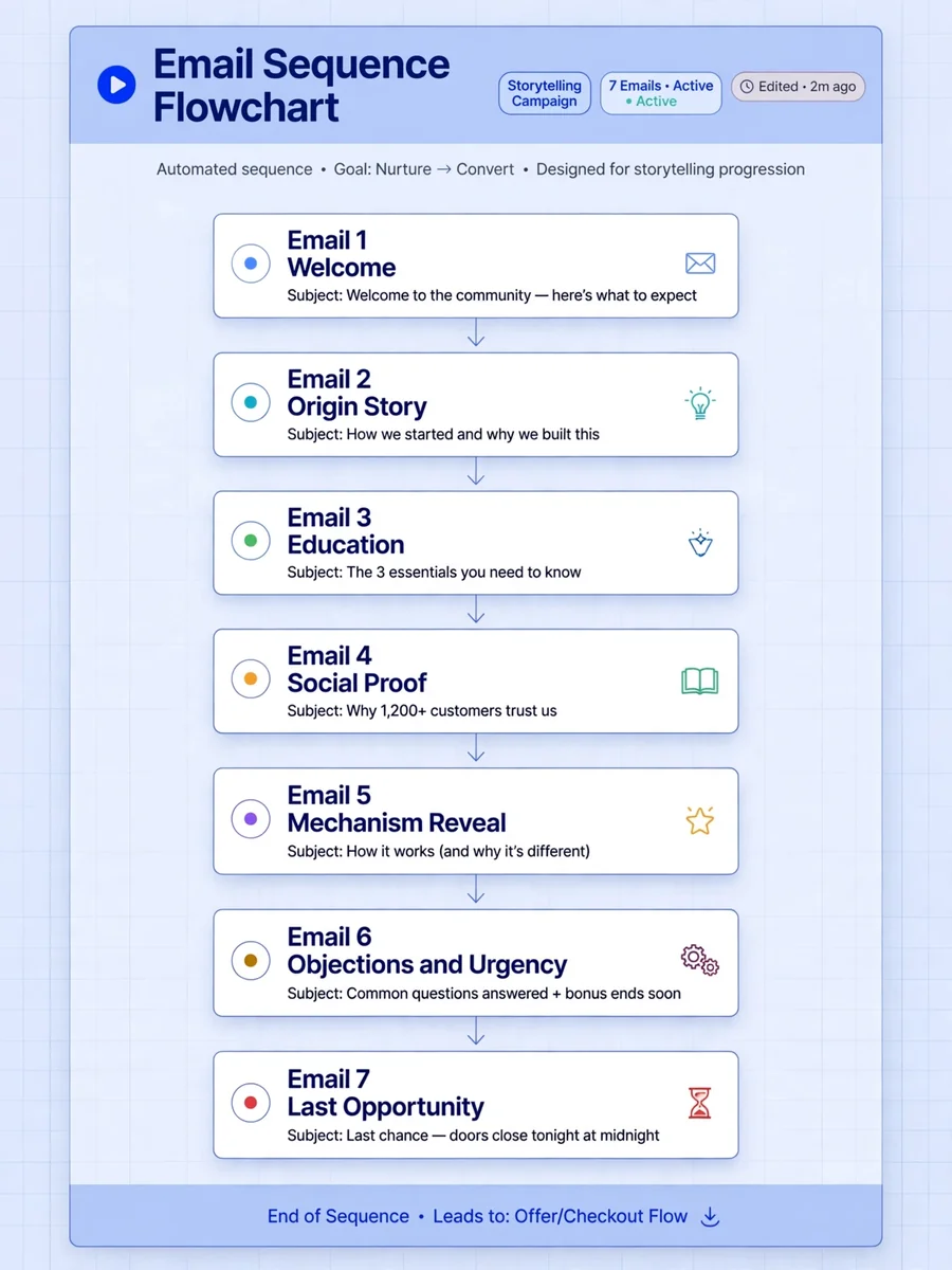 EMAIL SEQUENCE WITH STORYTELLING — ChatGPT Prompt