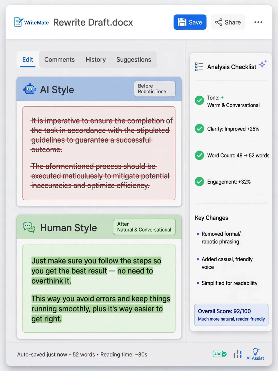 Prompt for Humanizing AI Text (English Version) — ChatGPT Prompt