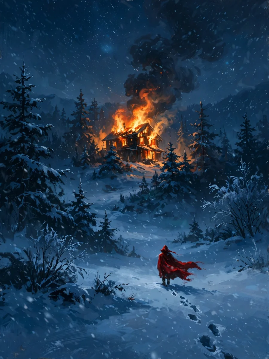 Dramatic Digital Painting of a Solitary Figure in a Snowy Landscape — ChatGPT Prompt